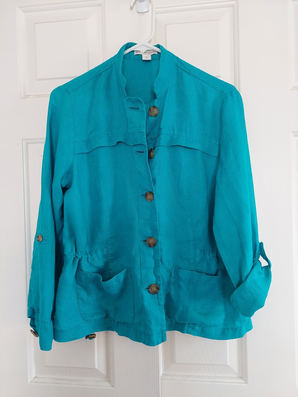 Women’s Teal Button-Front Coldwater Creek Lightweight Jacket/Shirt Size P8